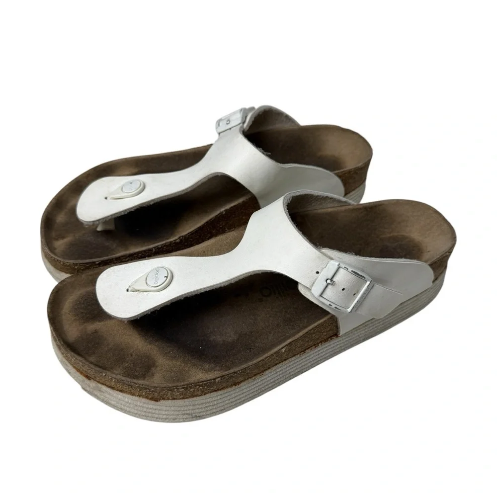 Birkenstock Papillio Gizeh Platform White Sandals Size 40 9 9.5 Women’s Thong - Picture 9 of 12